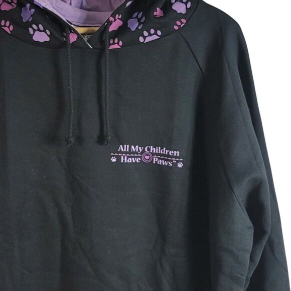 The Animal Rescue Site Pullover Sweatshirt Black 3X Hoodie Long Sleeve Paw Print - Picture 3 of 7